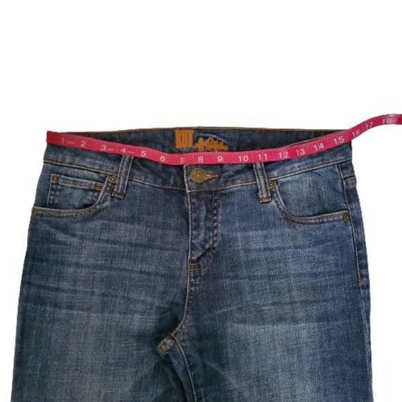 KUT From The Kloth Women's Mid Rise Straight Leg Cuff Cropped Denim Jeans Size 4 - Picture 10 of 14